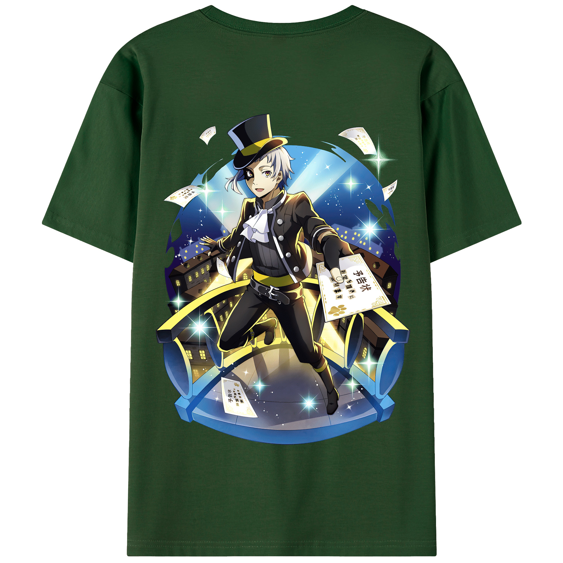 （画像用） 文豪ストレイドッグス Bungo Stray Dogs 綿100％半袖Tシャツ（背面プリント）